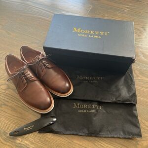 Moretti Gold Label Men’s Dress Shoes Brown Size 8.5 D in Original Box w/Shoehorn